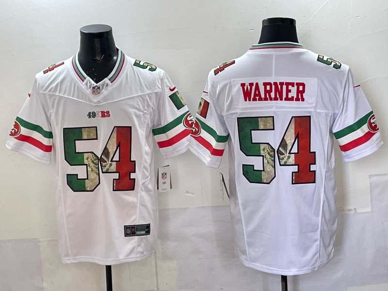 Men 2025 Nike San Francisco 49ers #54 Warner white Mexico Limited NFL Jersey 007